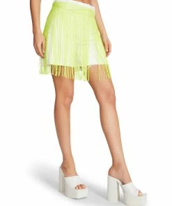STEVEMADDEN RHINESTONE FRINGE BELT LIME Rhinestones