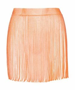 STEVEMADDEN RHINESTONE FRINGE BELT ORANGE Rhinestones