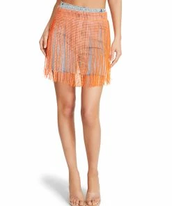 STEVEMADDEN RHINESTONE FRINGE BELT ORANGE Rhinestones