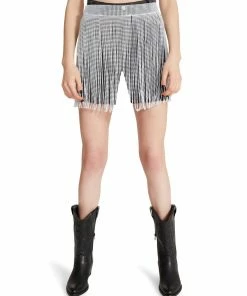 STEVEMADDEN RHINESTONE FRINGE BELT WHITE