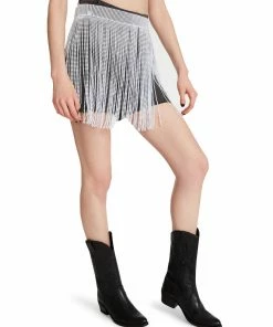 STEVEMADDEN RHINESTONE FRINGE BELT WHITE