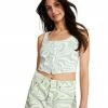 STEVEMADDEN SWIRL DENIM CORSET GREEN