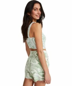 STEVEMADDEN SWIRL DENIM CORSET GREEN