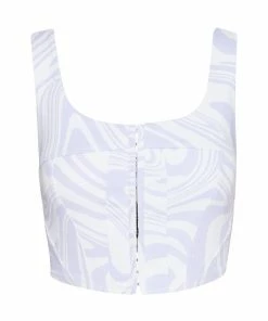STEVEMADDEN SWIRL DENIM CORSET PURPLE