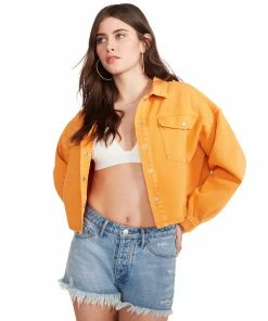 STEVEMADDEN DENIM JACKET ORANGE NEW & NOW