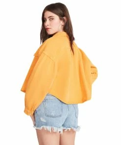 STEVEMADDEN DENIM JACKET ORANGE NEW & NOW