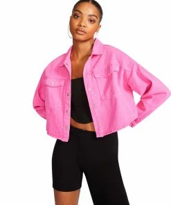 STEVEMADDEN NEW & NOW DENIM JACKET PINK