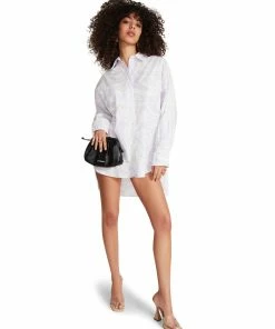 STEVEMADDEN NEW & NOW SWIRL BUTTON UP DRESS PURPLE