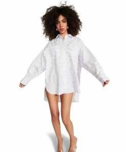 STEVEMADDEN NEW & NOW SWIRL BUTTON UP DRESS PURPLE