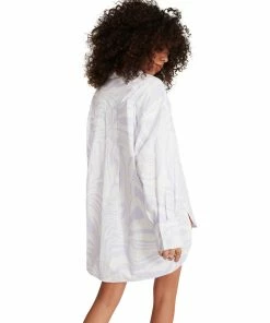 STEVEMADDEN NEW & NOW SWIRL BUTTON UP DRESS PURPLE