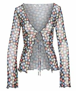 STEVEMADDEN MESH TIE TOP BLACK