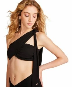 STEVEMADDEN ONE SHOULDER TIE TOP BLACK NEW & NOW