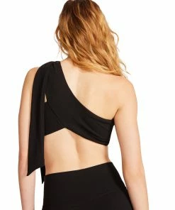 STEVEMADDEN ONE SHOULDER TIE TOP BLACK NEW & NOW