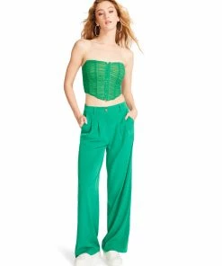 STEVEMADDEN RUCHED CORSET GREEN