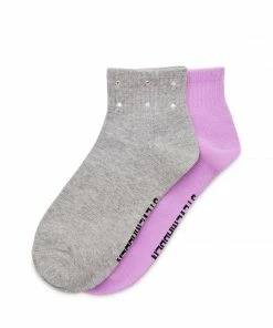 STEVEMADDEN BLING ANKLE SOCKS GREY MULTI