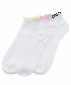 STEVEMADDEN LETTUCE EDGE ANKLE SOCKS WHITE