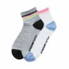 STEVEMADDEN STRIPE ANKLET SOCKS GREY MULTI NEW & NOW