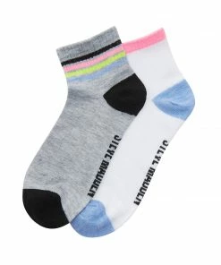STEVEMADDEN STRIPE ANKLET SOCKS GREY MULTI NEW & NOW