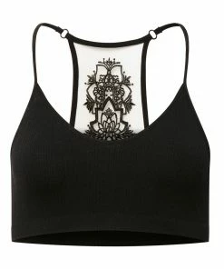 SteveMadden Shop All THE ELLA MESH BRALETTE BLACK