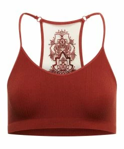 SteveMadden THE ELLA MESH BRALETTE RUST WOMEN'S CLOTHING