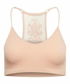 SteveMadden WOMEN'S CLOTHING THE ELLA MESH BRALETTE TAN