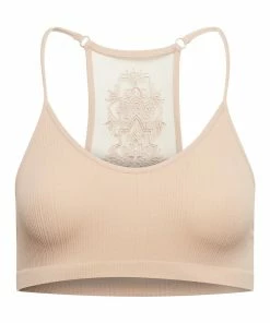 SteveMadden WOMEN'S CLOTHING THE ELLA MESH BRALETTE TAN +
