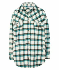 SteveMadden PLAID BUTTON DOWN GREEN