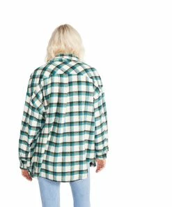 SteveMadden PLAID BUTTON DOWN GREEN