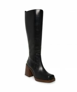 STEVEMADDEN ANDIEE BLACK LEATHER NEW & NOW