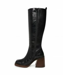 STEVEMADDEN ANDIEE BLACK LEATHER NEW & NOW