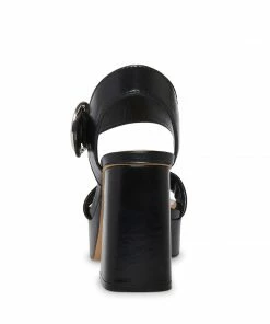 SteveMadden BLOOME BLACK LEATHER WOMEN’S SHOES