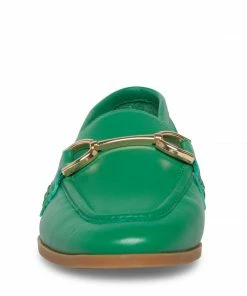 SteveMadden CARRINE GREEN LEATHER WOMEN’S SHOES