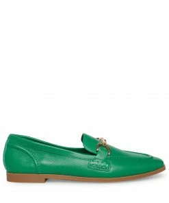 SteveMadden CARRINE GREEN LEATHER WOMEN’S SHOES