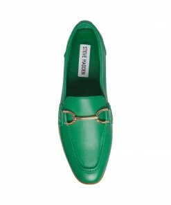 SteveMadden CARRINE GREEN LEATHER WOMEN’S SHOES