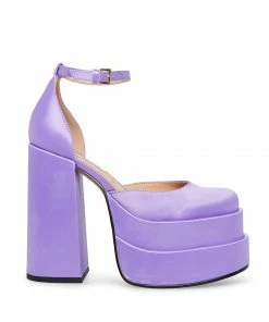 STEVEMADDEN CHARLIZE PURPLE SATIN WOMEN’S SHOES