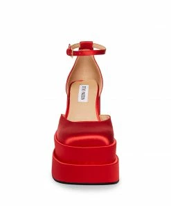 SteveMadden CHARLIZE RED SATIN WOMEN’S SHOES