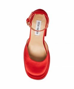 SteveMadden CHARLIZE RED SATIN WOMEN’S SHOES