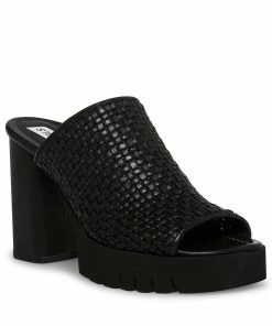 SteveMadden FAYTH BLACK LEATHER WOMEN’S SHOES