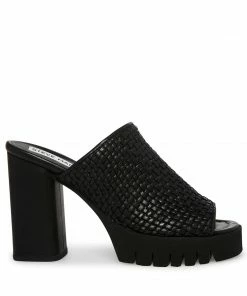 SteveMadden FAYTH BLACK LEATHER WOMEN’S SHOES