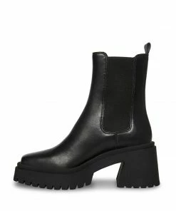 SteveMadden WOMEN’S SHOES FYNN BLACK LEATHER