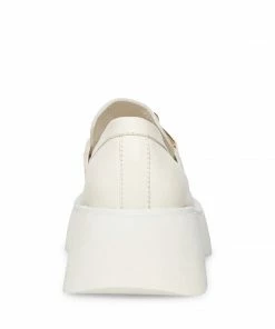 SteveMadden HARBOR WHITE LEATHER WOMEN’S SHOES