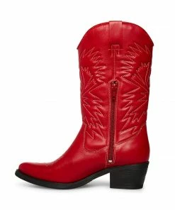 SteveMadden WOMEN’S SHOES HAYWARD RED LEATHER