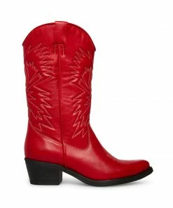 SteveMadden WOMEN’S SHOES HAYWARD RED LEATHER