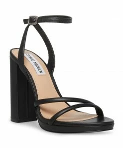 SteveMadden WOMEN’S SHOES JENNIFER BLACK LEATHER