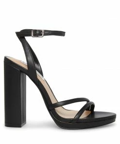 SteveMadden WOMEN’S SHOES JENNIFER BLACK LEATHER