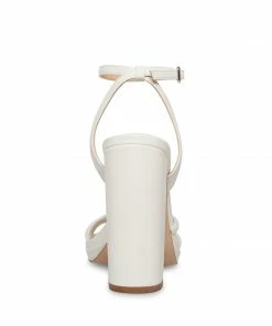 SteveMadden WOMEN’S SHOES JENNIFER WHITE LEATHER