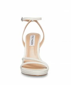 SteveMadden WOMEN’S SHOES JENNIFER WHITE LEATHER