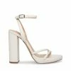 SteveMadden WOMEN’S SHOES JENNIFER WHITE LEATHER