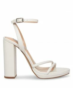 SteveMadden WOMEN’S SHOES JENNIFER WHITE LEATHER