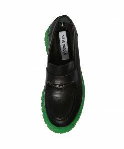 SteveMadden WOMEN’S SHOES LAWRENCE BLACK/GREEN